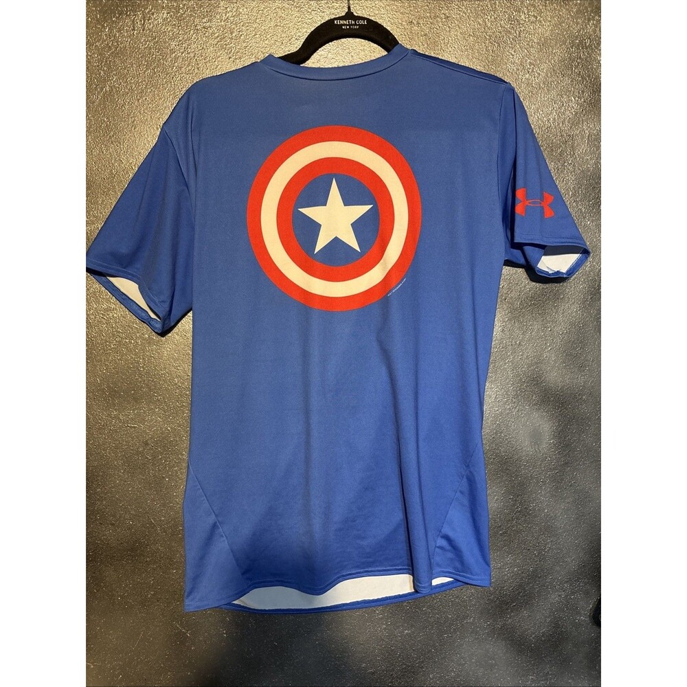 Men’s Under Armour Captain America Compression Shirt, size 2X XXL Tight Workout